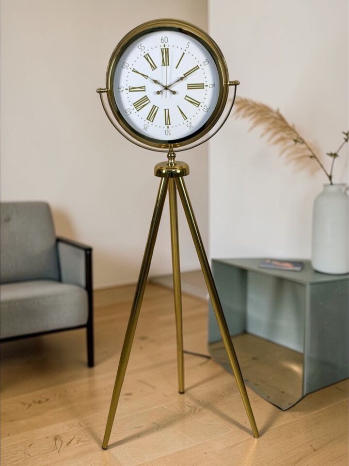 Aura Gold Tripod Ayaklı Dekoratif Saat