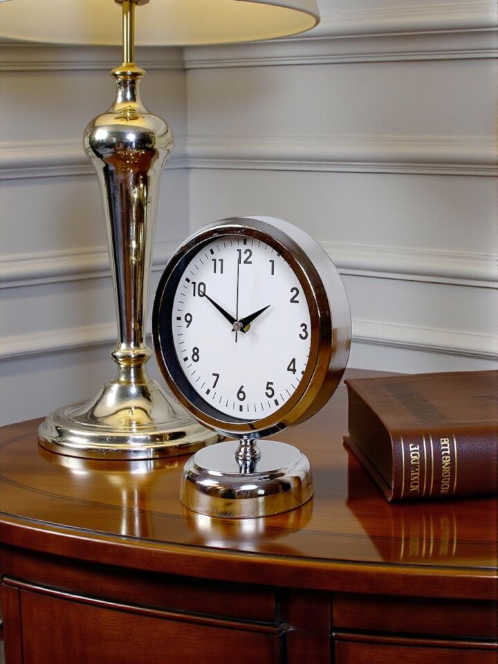 Noble Time 25 x 20 Cm Metal Krom Masa Saati