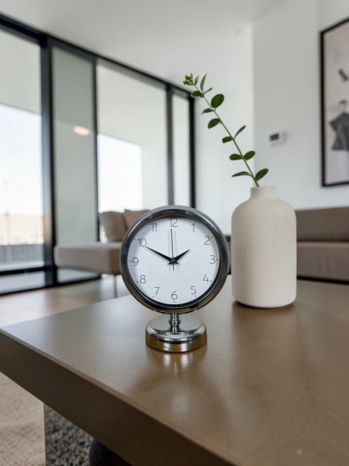 Krom 25 x 20 Cm Metal Standart Masa Saati