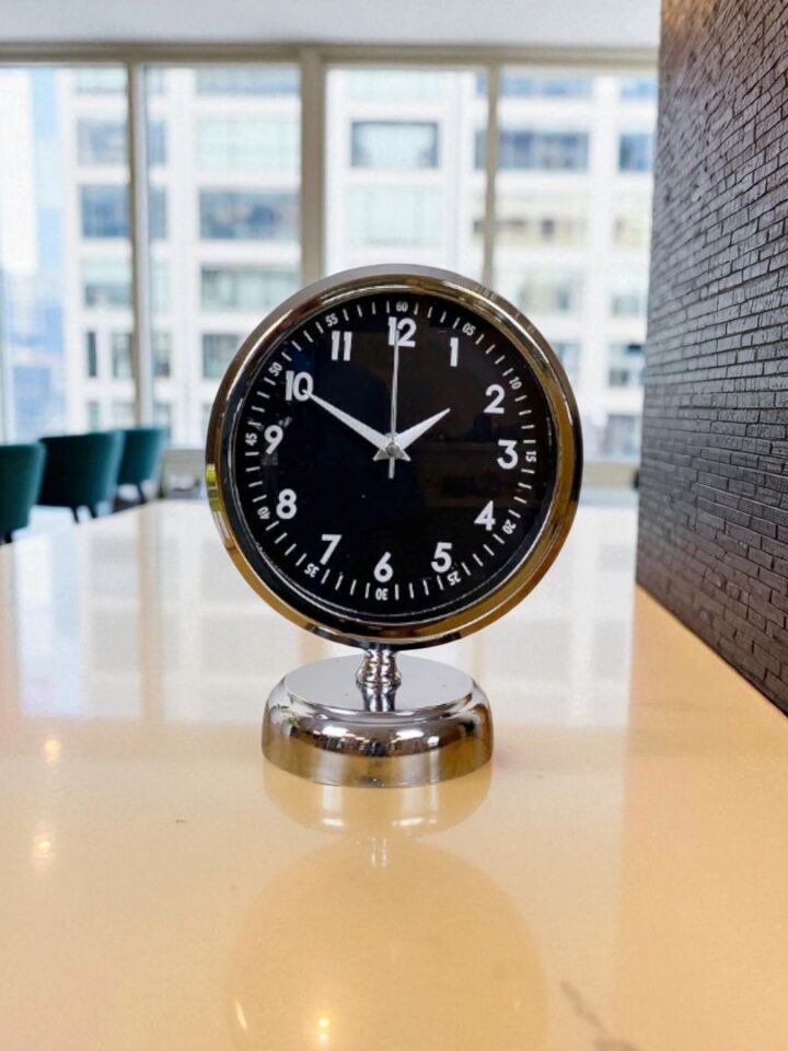 Silver Night 25 x 20 Cm Krom Zarif Masa Saati