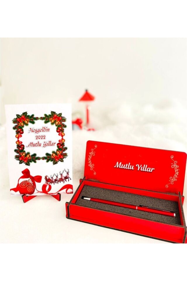 Yılbaşı Kalem Kutusu Ve Kart Seti