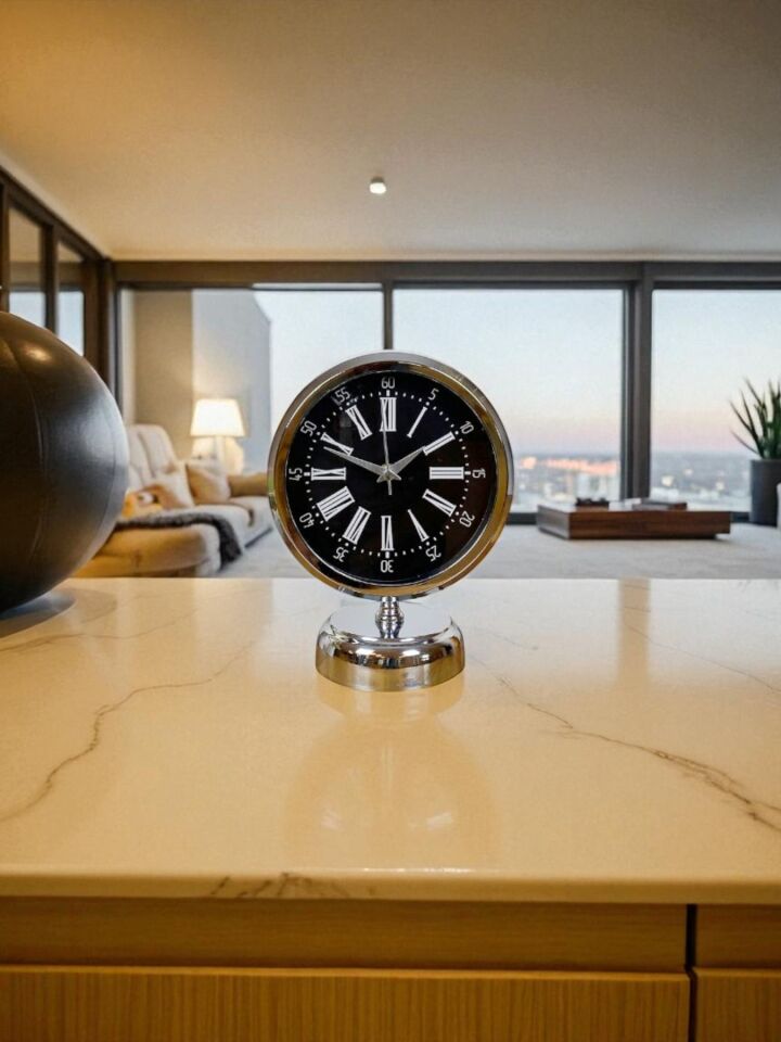 Krom Asalet 25 x 20 cm  Zarif Masa Saati