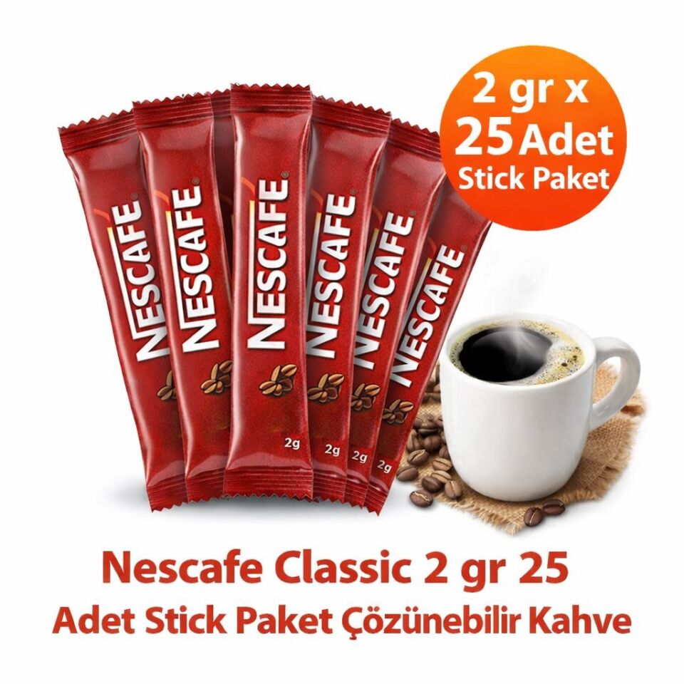 Nescafe Classic 2 gr 25 Adet Stick Paket Çözünebilir Kahve