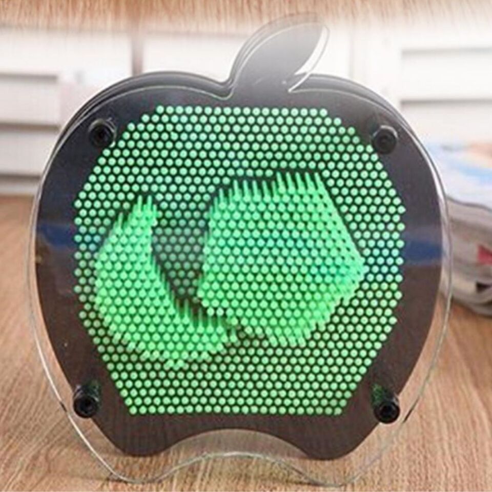 AD Elma Şeklinde Pin Art Dekoratif 3D Çivi Sanatı Filografi Tahtası