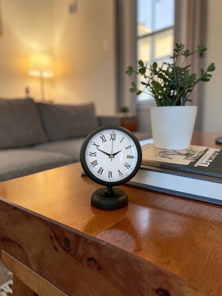 Noble Black 25 x 20 Cm Metal Modern Masa Saati