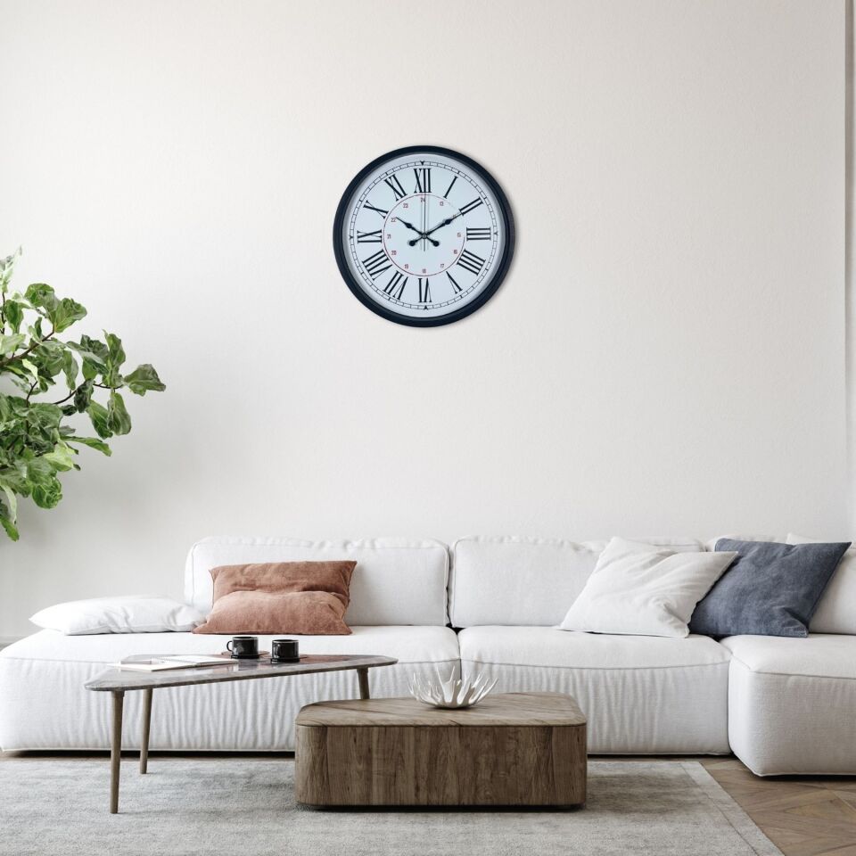 Siyah 36 Cm Roma Rakamlı Duvar Saati