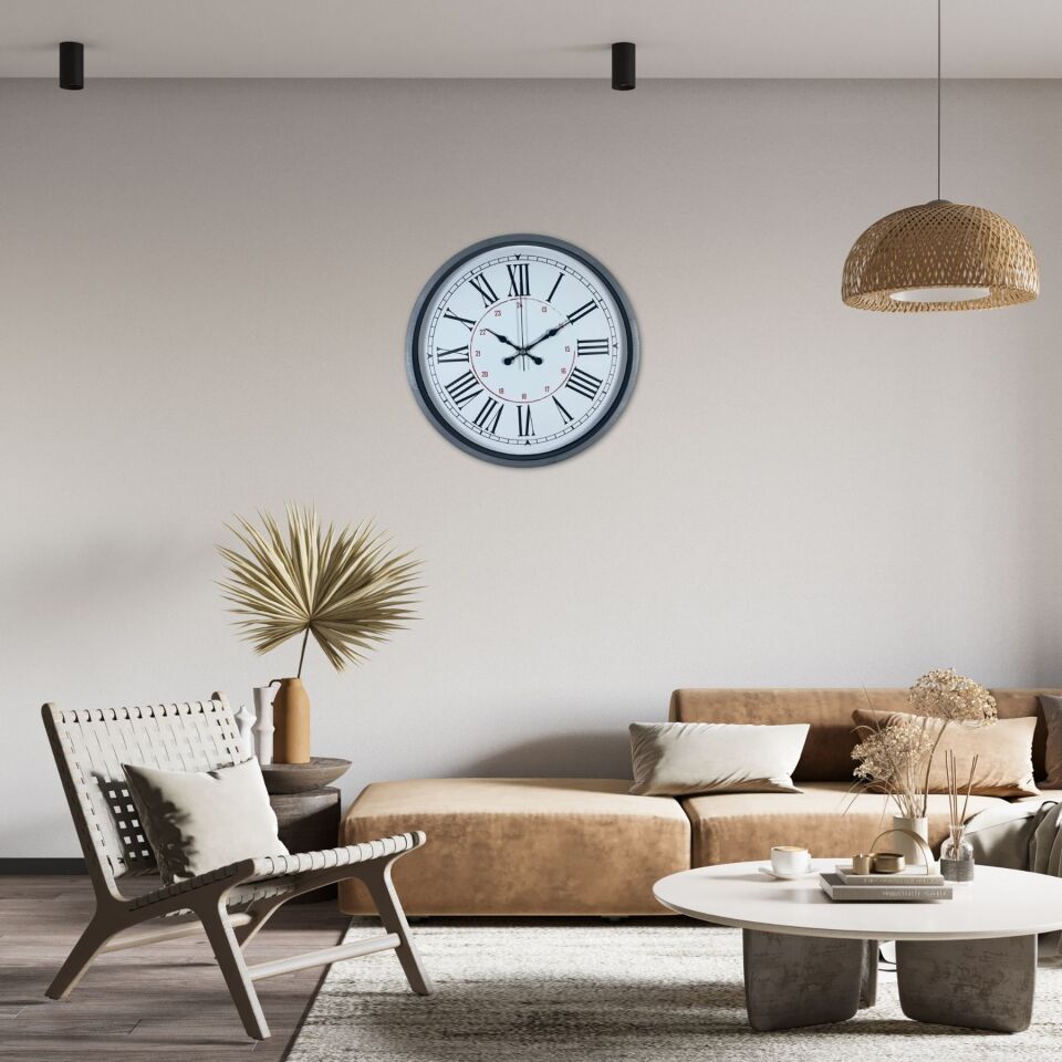 Gri Dekoratif 36 Cm Duvar Saati