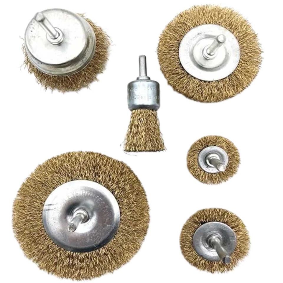 AD 6'lı Pimli Tel Fırça Seti Pas Yağ Kir Boya Yapışkan Çözücü