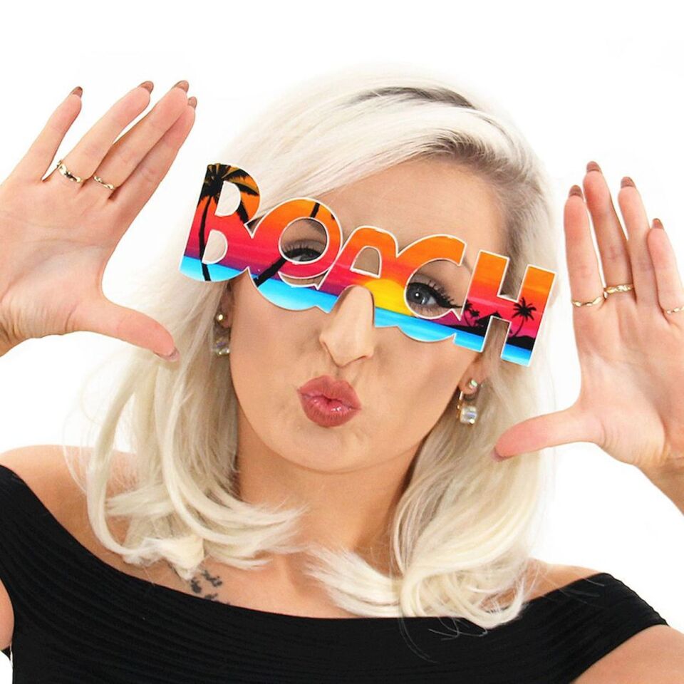 Mey İthalat® Beach Yazılı Parti Gözlüğü Yaza Merhaba Hawaii Show Gözlüğü 19x6 cm