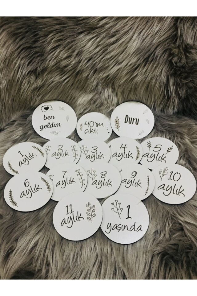 Ahşap Bebek Anı Kartı 15'li