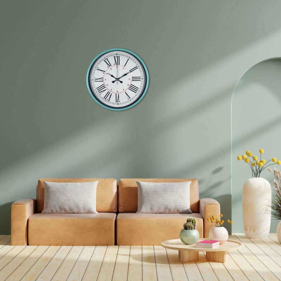 Turkuaz 36 Cm Dekoratif Duvar Saati
