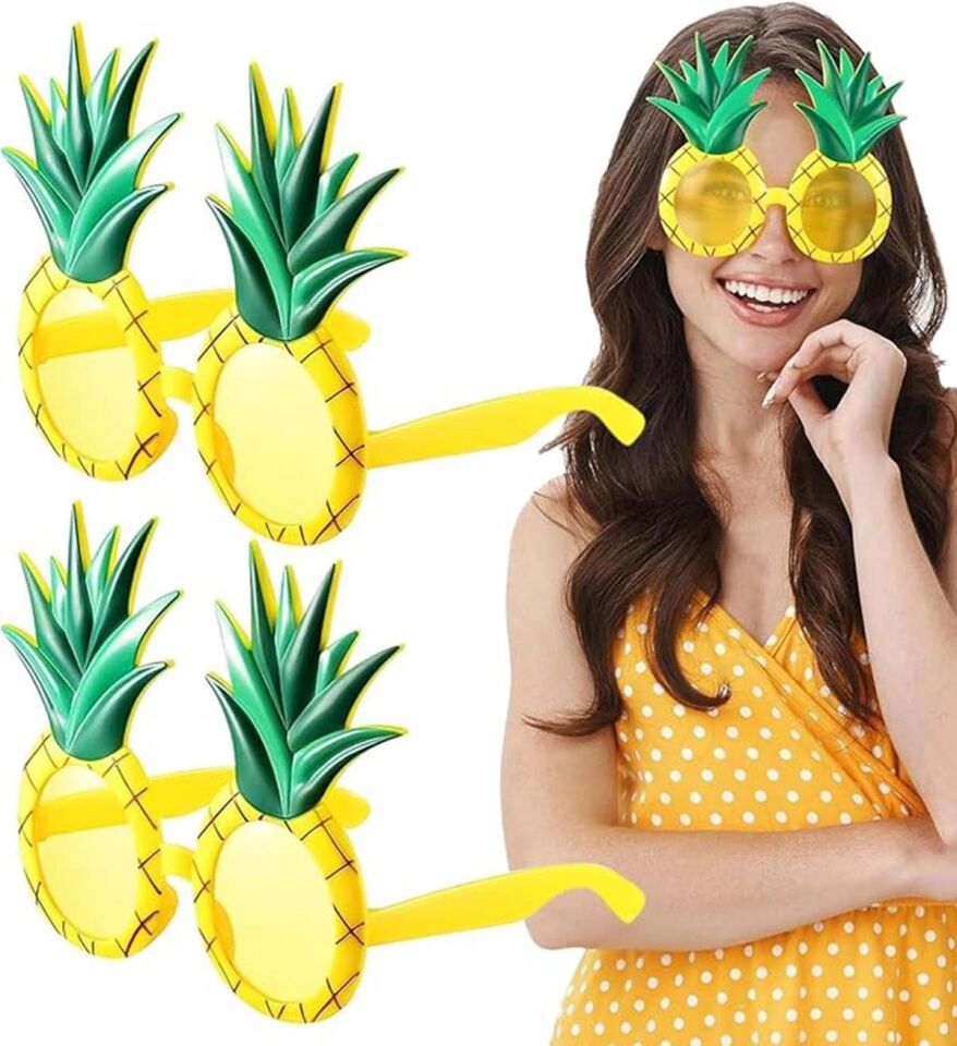 Mey İthalat® Tropikal Hawaii Ananas Şekilli Parti Gözlüğü 9.5 x 14 cm