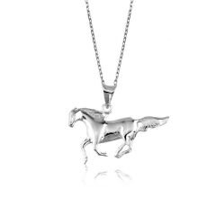 925 Ayar Gümüş Koşan At Kadın Gümüş Kolye PT2610436 (491491)