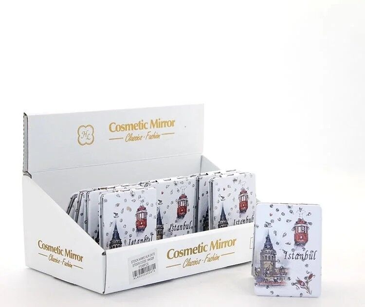 Taşlı İstanbul Tasarımı El Aynası İnce