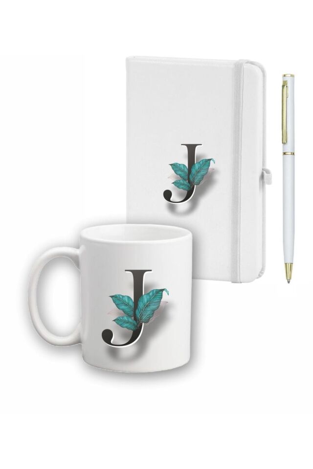 Yaprak Desen Ajanda, Kupa Ve Kalem Seti