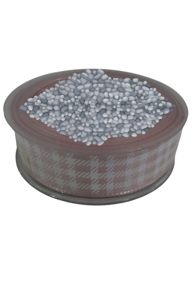 Tafta Ekoseli Kurdele 25 mm Pudra 10 Metre