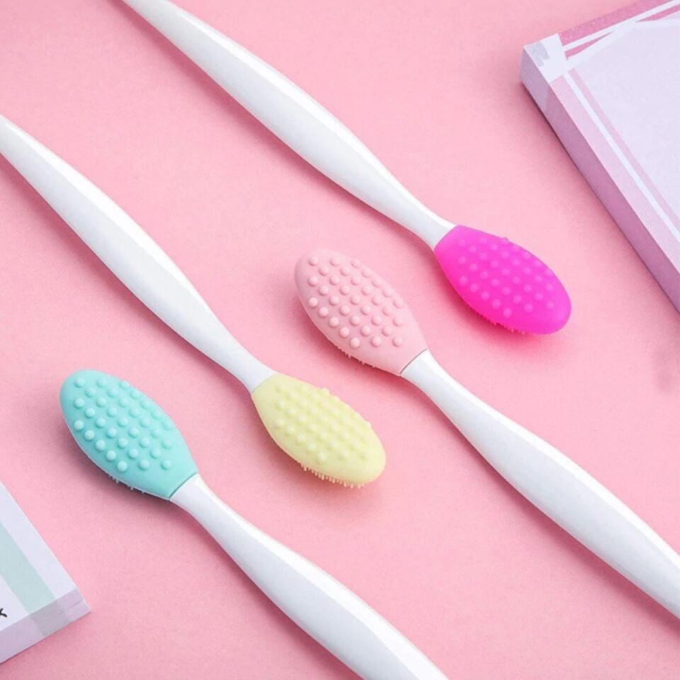 AD 2 Adet Dudak Fırçası Peeling Etkili Gözenek  Siyah Nokta Temizleyici Akne Giderici Çift Yönl